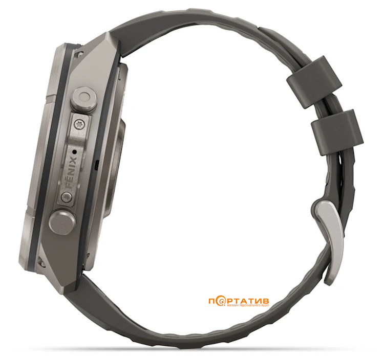 Смарт-годинник Garmin Fenix 9 Pro – inReach, Solar, 51mm, Titanium with Pebble Grey Silicone Band (010-04339-01)