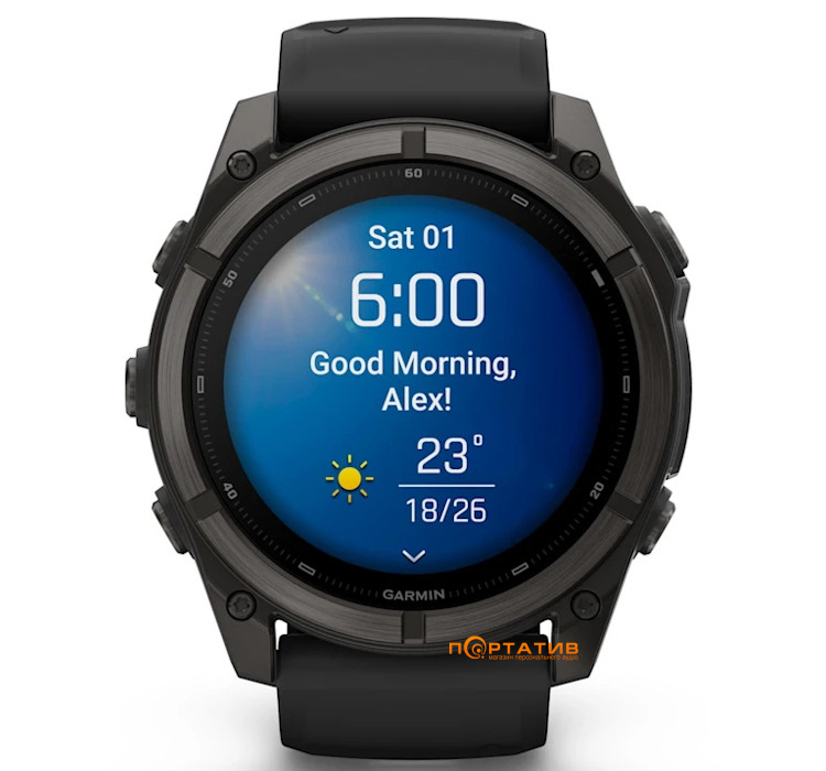 Смарт-годинник Garmin Fenix 9 – 51mm, Carbon Grey DLC Titanium with Black Silicone Band (010-04763-11)