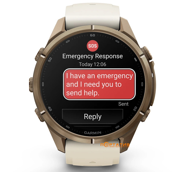 Смарт-годинник Garmin Fenix 9 Pro – inReach, 43mm, Autumn Gold Titanium with Cream/French Grey Silicone Band (010-04335-21)