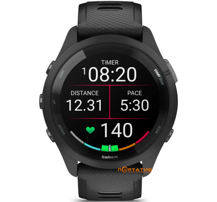 Смарт-годинник Garmin Forerunner 265, Black (010-02810-10)