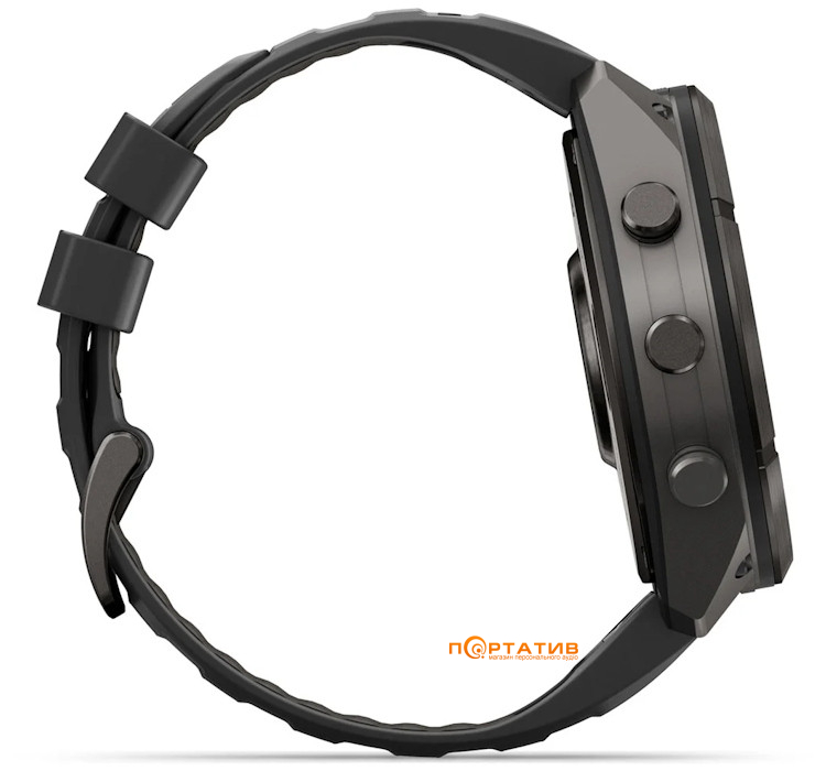 Смарт-годинник Garmin Fenix 9 Pro – 51mm, Carbon Gray DLC Titanium with Black/Pebble Grey Silicone Band (010-04337-16)