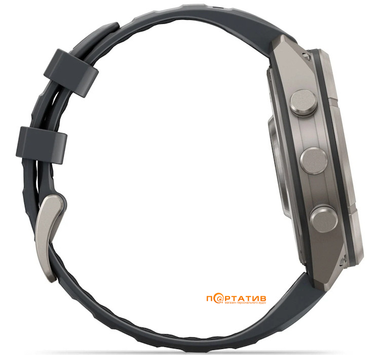 Смарт-годинник Garmin Fenix 9 Pro – 47mm, Titanium with Graphite/Black Silicone Band (010-04336-26)