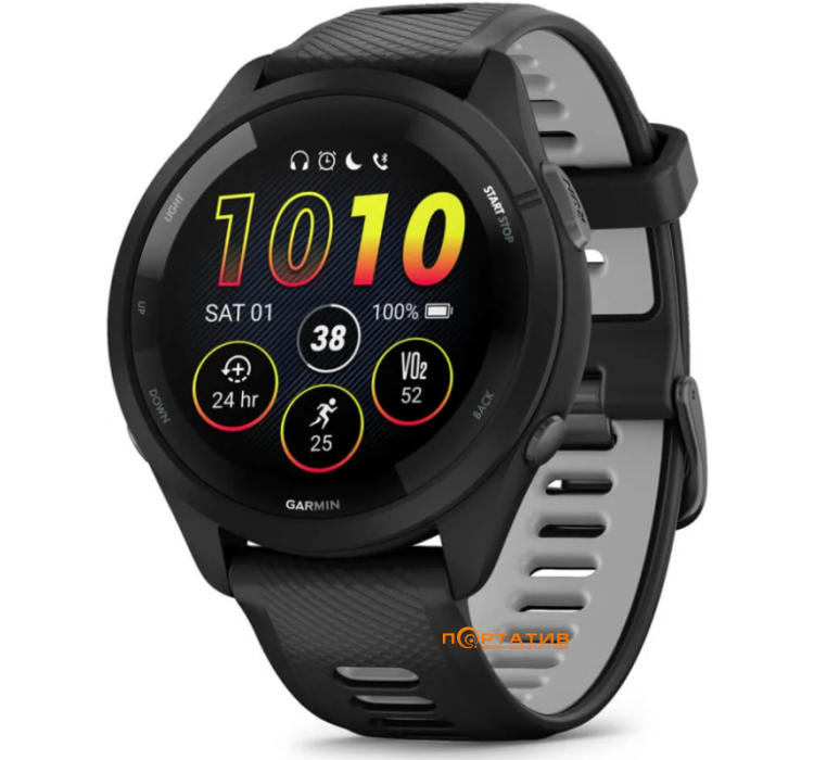 Смарт-годинник Garmin Forerunner 265, Black (010-02810-10)
