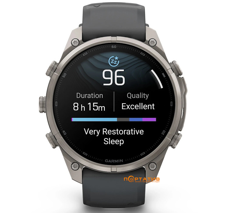 Смарт-годинник Garmin Fenix 9 Pro – 47mm, Titanium with Graphite/Black Silicone Band (010-04336-26)