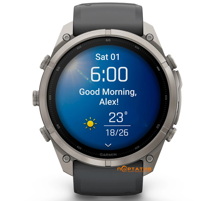 Смарт-годинник Garmin Fenix 9 Pro – 51mm, Titanium with Graphite/Black Silicone Band (010-04337-26)