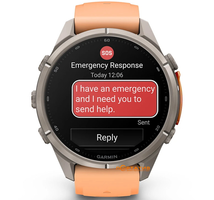 Смарт-годинник Garmin Fenix 9 Pro – inReach, 43mm, Titanium with Shell Pink/Autumn Orange Silicone Band (010-04335-01)