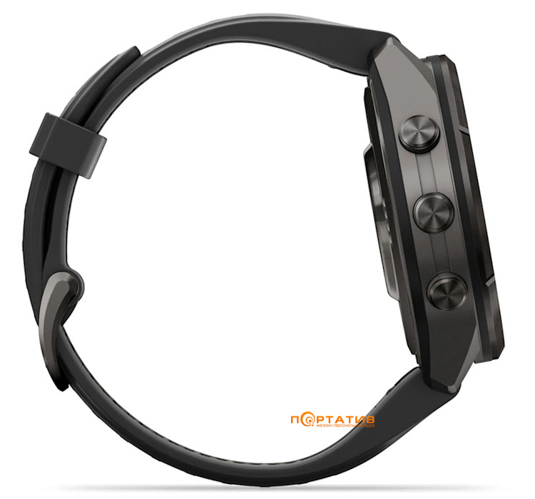 Смарт-годинник Garmin Fenix 9 Pro – inReach, 43mm, Carbon Gray DLC Titanium with Black/Pebble Grey Silicone Band (010-04335-11)