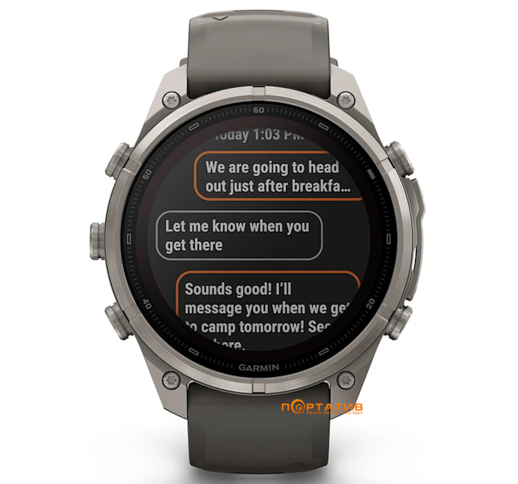Смарт-годинник Garmin Fenix 9 Pro – inReach, Solar, 47mm, Titanium with Pebble Grey Silicone Band (010-04338-01)