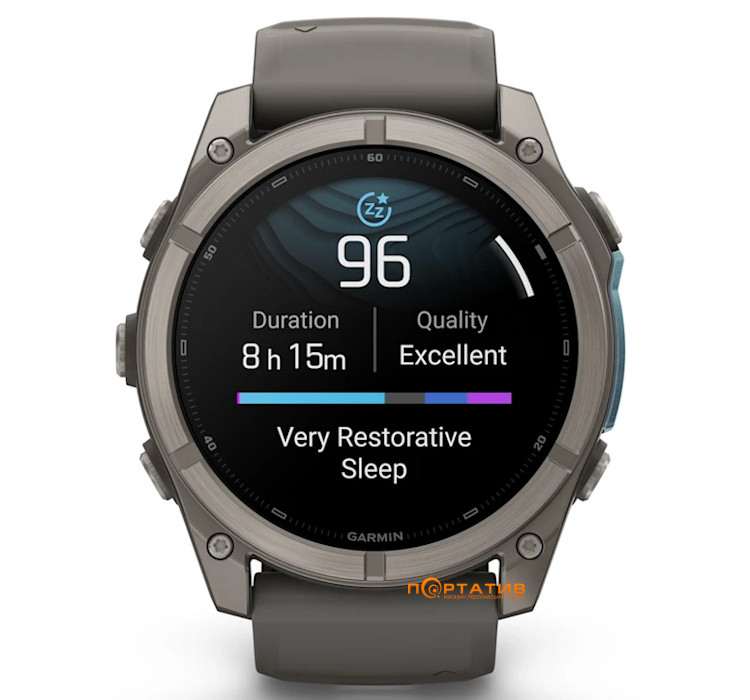 Смарт-годинник Garmin Fenix 9 – 51mm, Titanium with Pebble Grey Silicone Band (010-04763-01)
