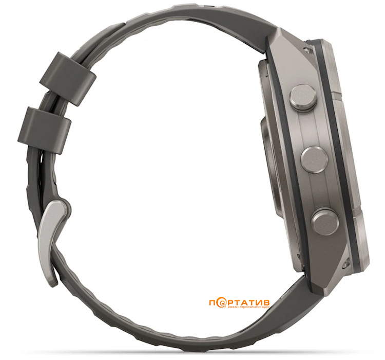 Смарт-годинник Garmin Fenix 9 Pro – inReach, Solar, 51mm, Titanium with Pebble Grey Silicone Band (010-04339-01)