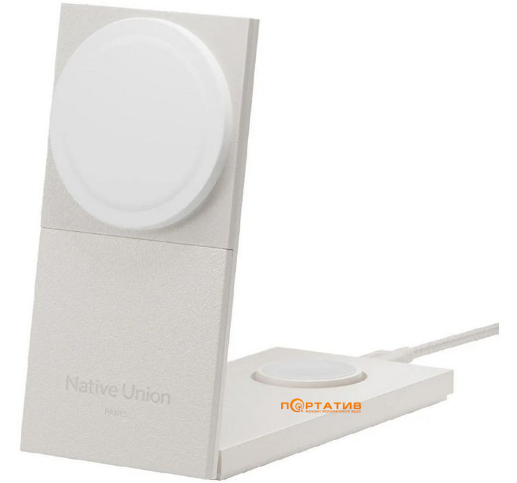 Беспроводное ЗУ Native Union Rise 3-in-1 Qi2 Wireless Charger Sandstone (RS-3IN1-SAN-INT)