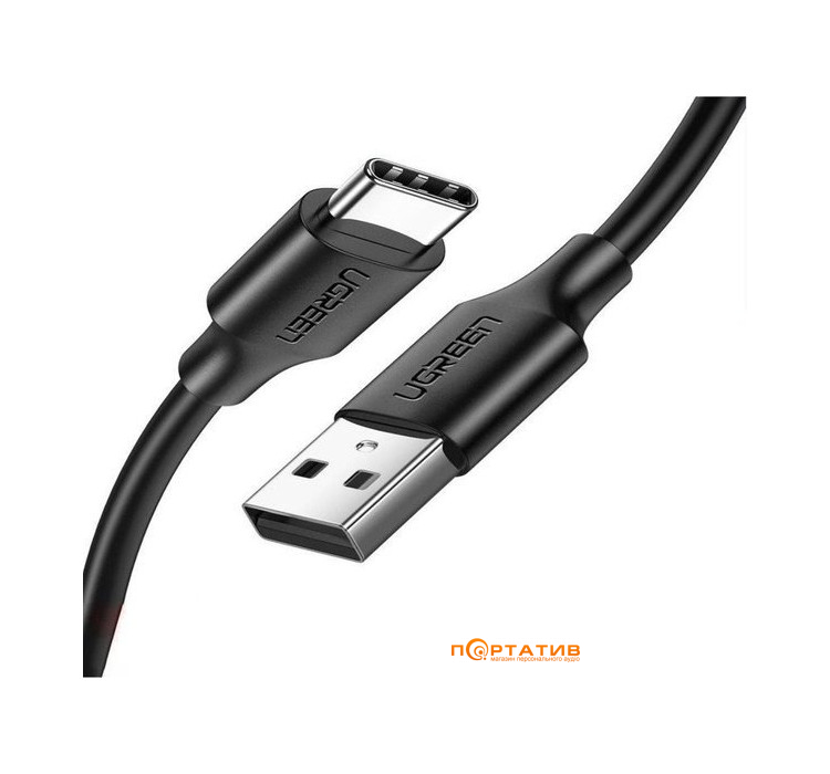 UGREEN US287 USB 2.0 to USB Type-C Cable Nickel Plating 3A 1m Black (60116)