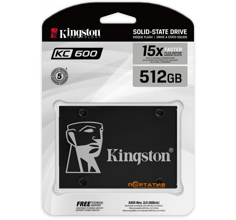Kingston 512GB KC600 SATAIII TLC (SKC600/512G)