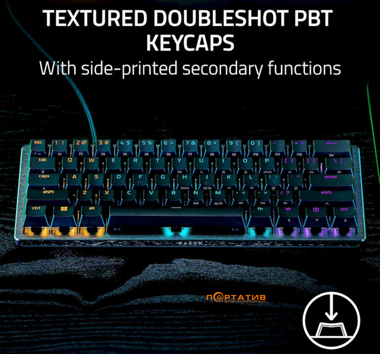 Ігрова клавіатура Razer Huntsman V3 PRO mini White UA (RZ03-04991700-R3M1)