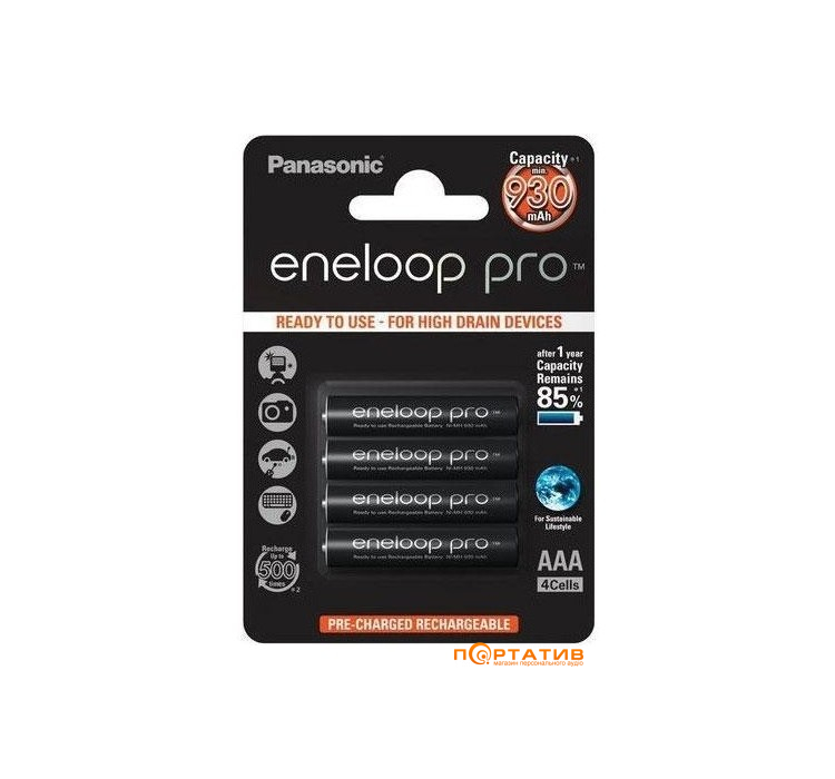 Panasonic Eneloop Pro AAA 930 mAh 4BP Ni-MH (BK-4HCDE/4BE)