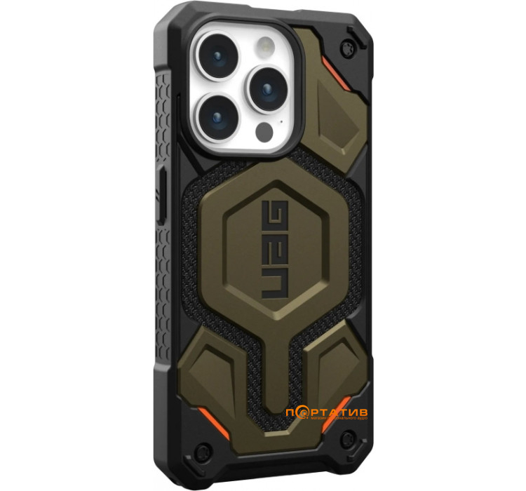 Чохол UAG для Apple iPhone 15 Pro Monarch Pro Magsafe, Kevlar Elemental Green (11422111397B)