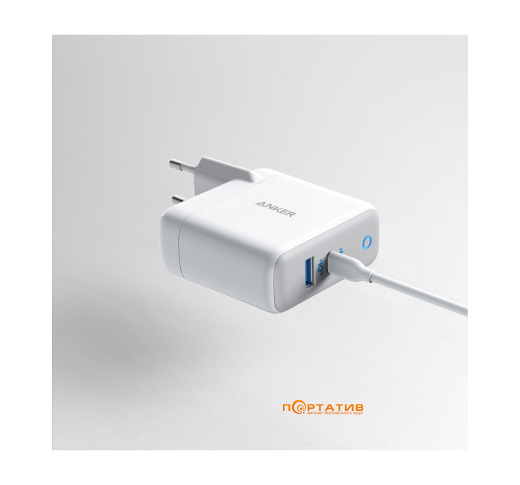 Anker PowerPort+ Atom III 45W USB-C + 15W USB-A White (A2322G21)