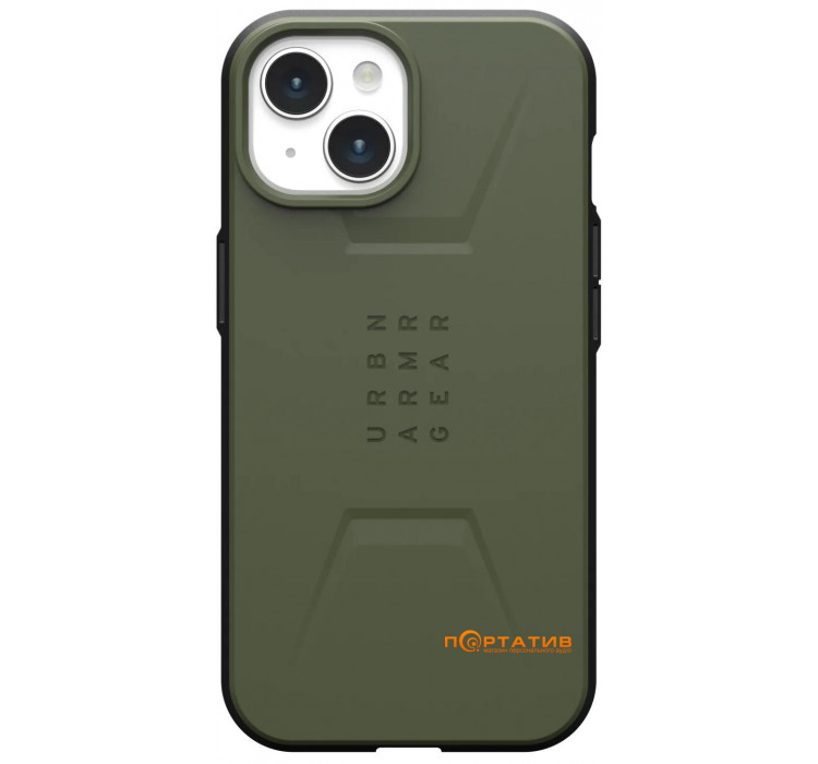 UAG для Apple iPhone 15 Civilian Magsafe, Olive Drab (114287117272)