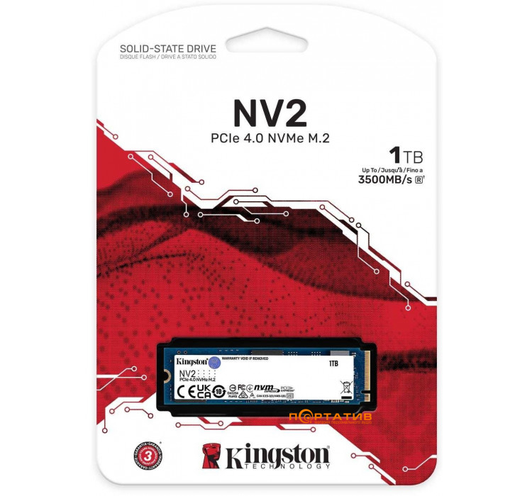 Kingston 1TB M.2 NV2 2280 PCIe 4.0 NVMe SSD (SNV2S/1000G)