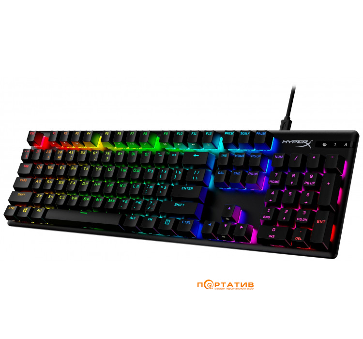HyperX Alloy Origins Red USB RGB PBT ENG/RU, Black (639N3AA)