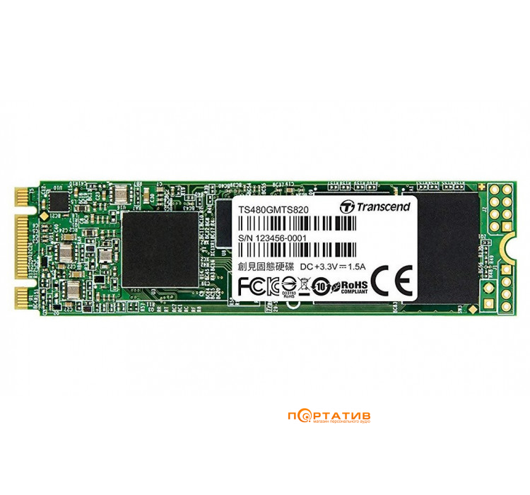 SSD накопитель Transcend MTS820S 480GB M.2 2280 SATAIII TLC (TS480GMTS820S)