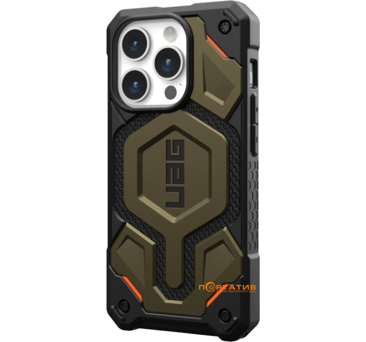 Чохол UAG для Apple iPhone 15 Pro Monarch Pro Magsafe, Kevlar Elemental Green (11422111397B)