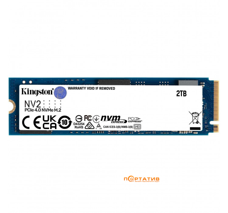 Kingston 2TB M.2 NV2 2280 PCIe 4.0 NVMe SSD (SNV2S/2000G)
