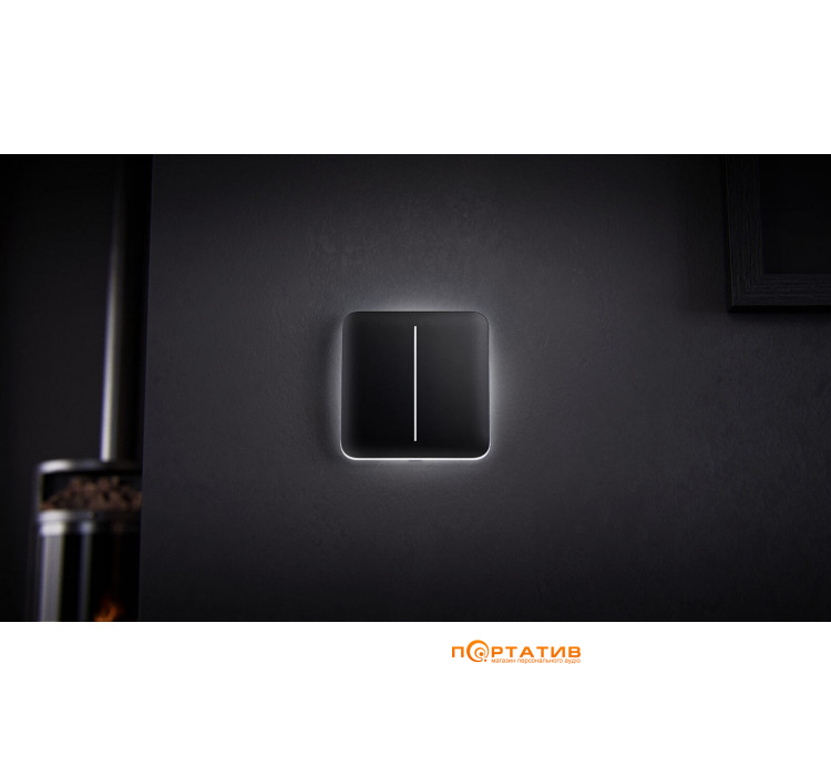 Ajax SoloButton 2-gang for LightSwitch Jeweler Black (000029797)