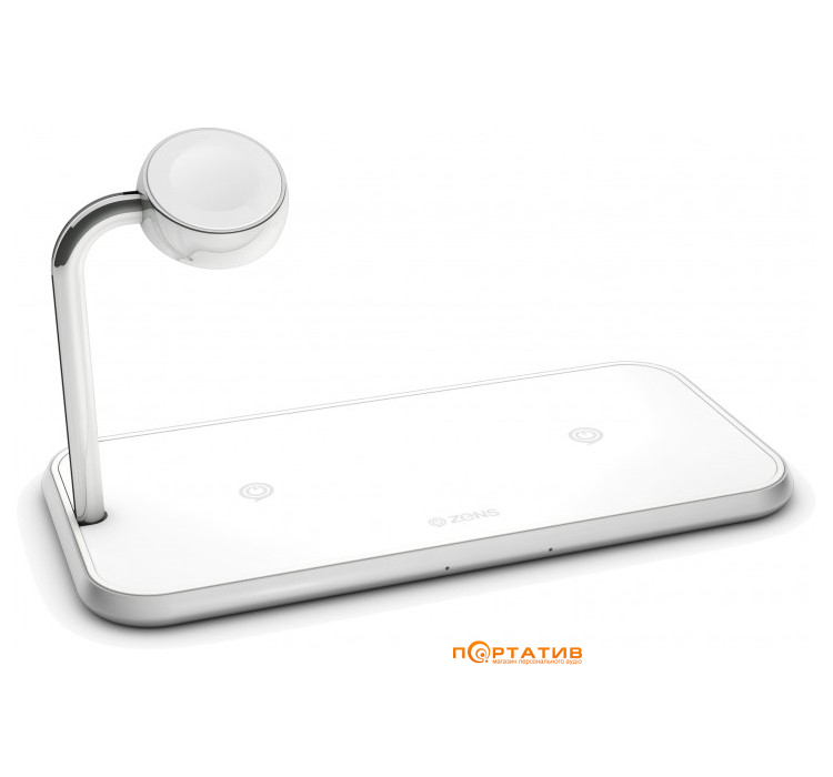 Беспроводное ЗУ Zens Dual Aluminium Wireless Charger + Apple Watch 10W White (ZEDC05W/00)