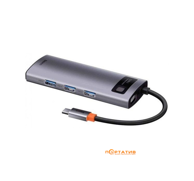 USB-хаб Baseus Metal Gleam Series 5-in-1 Multifunctional Type-C Hub Space Gray (CAHUB-CX0G)