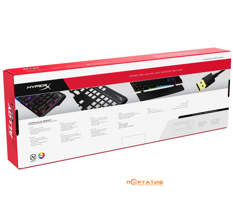 HyperX Alloy MKW100 TTC Red USB RGB ENG/RU, Black (4P5E1AX)