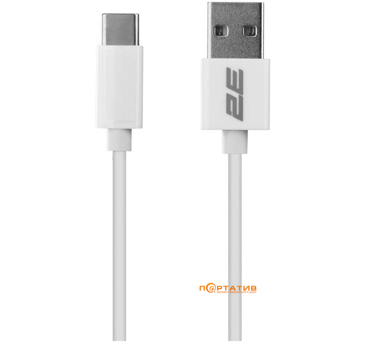 Зарядное устройство 2E Wall Charger Dual USB-A 2.1 A + Cable USB-C White (2E-WC1USB2.1A-CC)