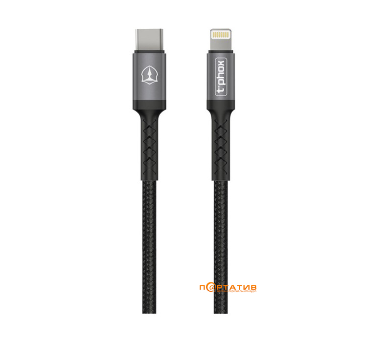 Кабель T-Phox Apace T-CL833 Type-C Lightning 18W 1 м BlackGray (T-CL833)