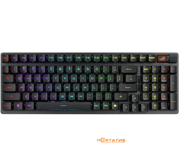 Игровая клавиатура ASUS ROG Strix Scope II RX Optical Wireless EN RGB Black (90MP03S0-BKUA20)