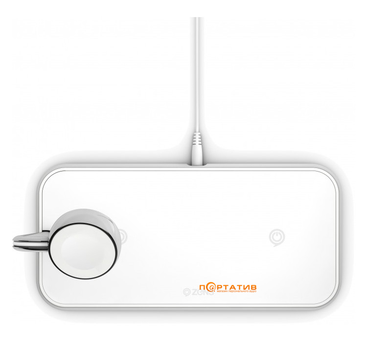 Беспроводное ЗУ Zens Dual Aluminium Wireless Charger + Apple Watch 10W White (ZEDC05W/00)