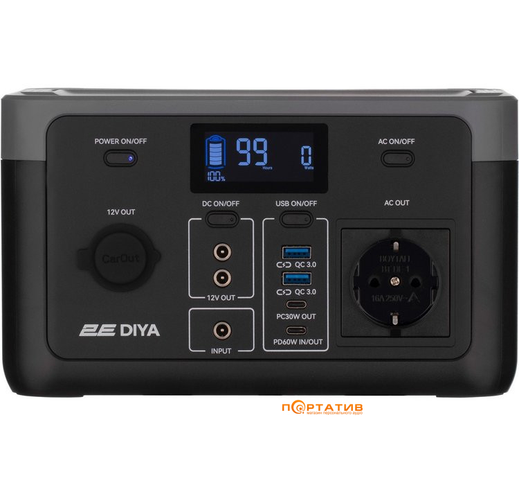 Портативная зарядная станция 2Е Diya 320Wh 300W (2E-PPS03032)