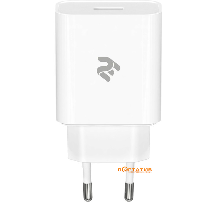 Зарядное устройство 2E Wall Charger 18W USB-A QC White (2E-WC1USB18W-W)