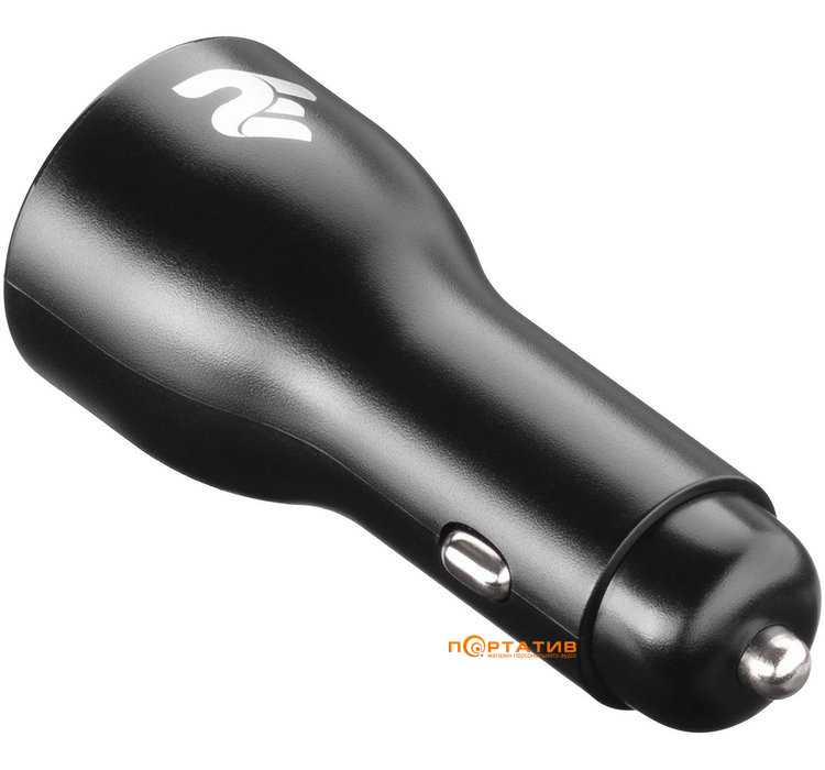 Зарядное устройство 2E Dual USB Car Charger 36W USB-A/USB-C PD, QC Black (2E-ACR18PDQC-B)