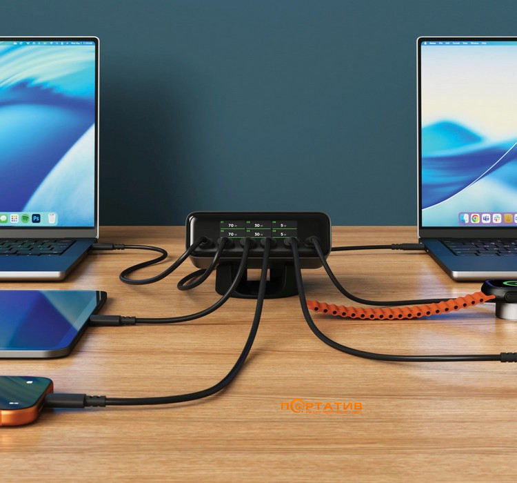 Зарядний пристрій Satechi ChargeView 240W Desktop Charger Black (ST-C6CV240C-EU)