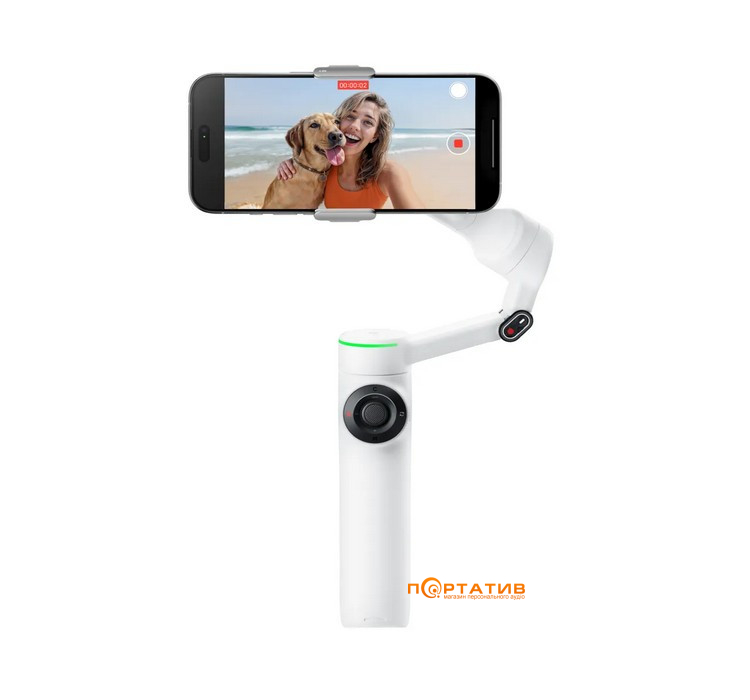 Монопод-стабилизатор Insta360 Flow 2 Pro AI Tracker Bundle Summit White (CINSABQBFlow236)