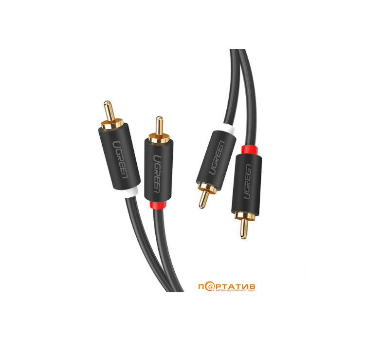 UGREEN AV104 2 RCA Male to 2 RCA Male Audio Cable 2m Black (10518)