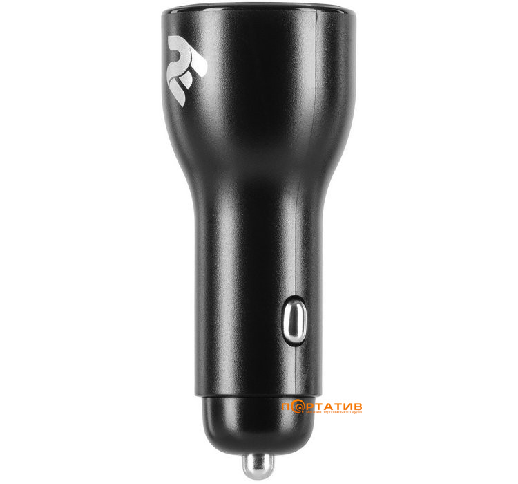 Зарядное устройство 2E Dual USB Car Charger 36W USB-A/USB-C PD, QC Black (2E-ACR18PDQC-B)