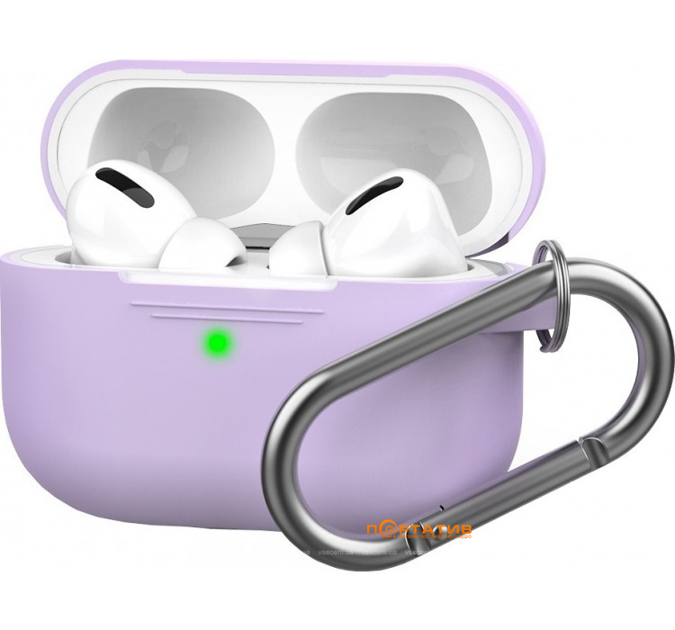 AHASTYLE Silicone Case with Carabiner for Apple AirPods Pro Lavender (AHA-0P100-LVR)