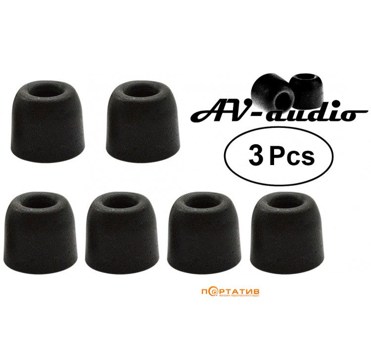 AV-audio Foam tips T400 (L) BK 3pcs + box