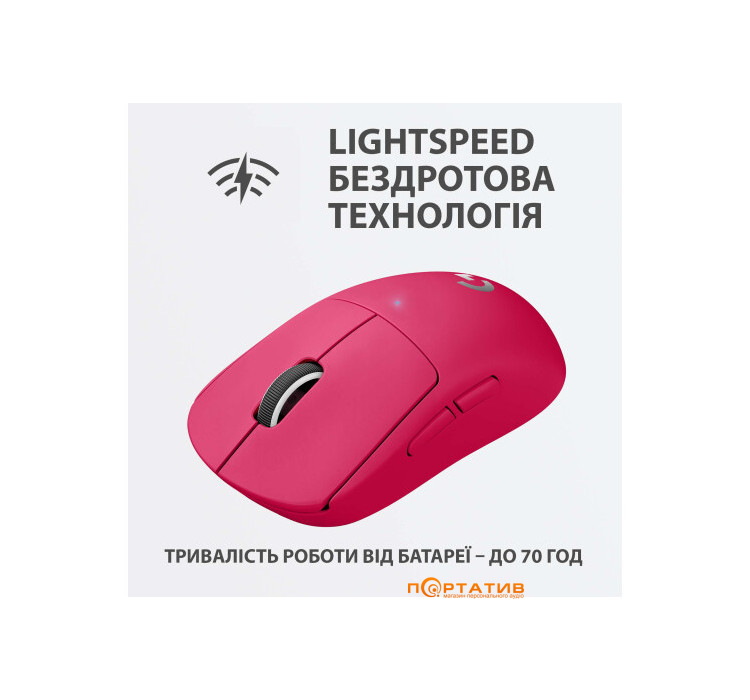 Мишка Logitech G Pro X Superlight Wireless Magenta (910-005956)