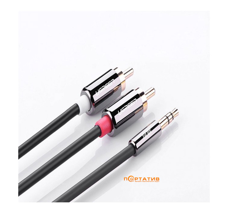 UGREEN AV116 3.5 mm to 2RCA Audio Cable, 2 m Black