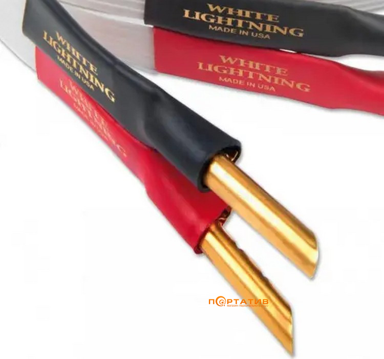 Nordost White Lightning 2x2.5m is terminated with low-mass Z plugs