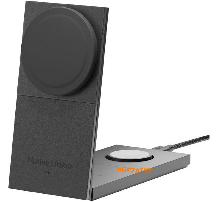 Беспроводное ЗУ Native Union Rise 3-in-1 Qi2 Wireless Charger Black (RS-3IN1-BLK-INT)
