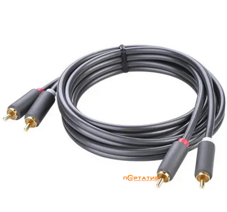 UGREEN AV104 2 RCA Male to 2 RCA Male Audio Cable 1m Black (30747)