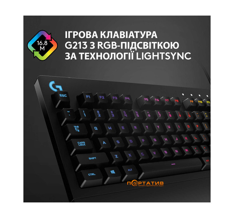 Logitech G213 Prodigy RGB Gaming Keyboard UA (920-010740)